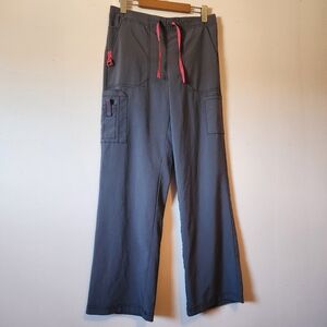 Carhartt Force Cross-Flex Cargo Scrub Pants S Gray Pink EMT Boot Cut C52110